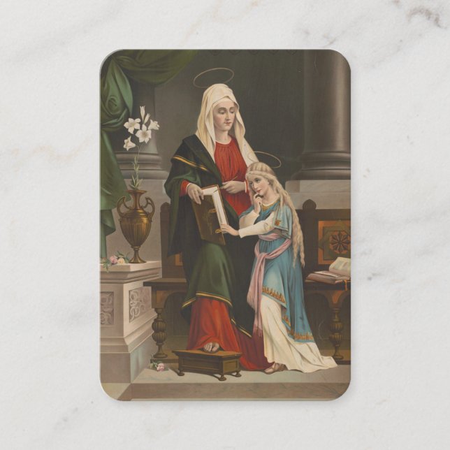 Tarjeta De Mesa Santa Ana con la bendición de la Virgen María Orac (Anverso)