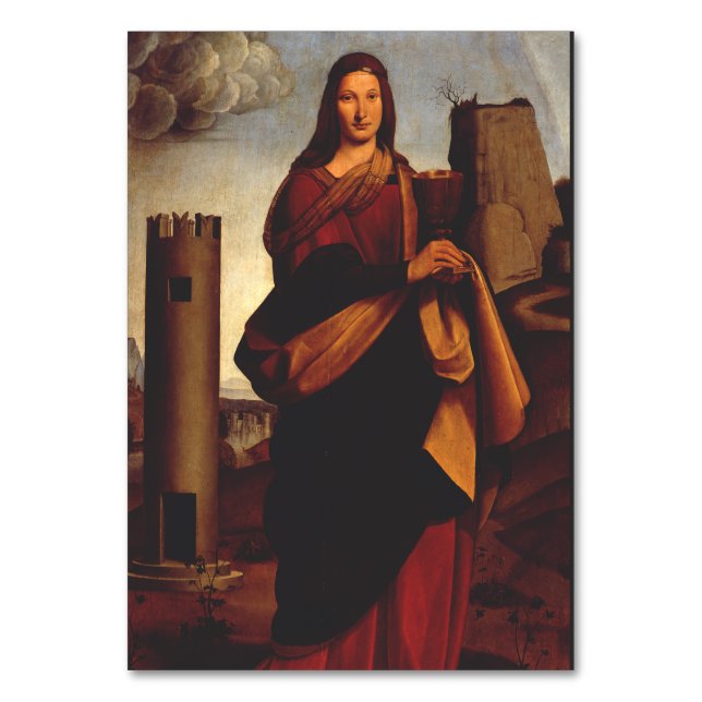 Tarjeta De Mesa Santa Bárbara por Giovanni Antonio Boltraffio (Anverso)