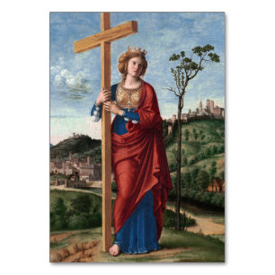 Tarjeta De Mesa Santa Elena con la Vera Cruz Arte Sagrado