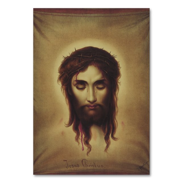 Tarjeta De Mesa Santa Faz de Jesucristo (Anverso)