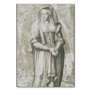 Tarjeta De Mesa Santa Hildegarda de Bingen Arte Místico Medieval