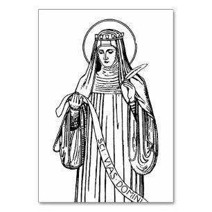 Tarjeta De Mesa Santa Hildegarda de Bingen Mística Medieval