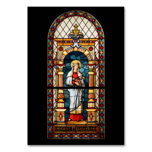 Tarjeta De Mesa Santa Isabel de Hungría Arte Medieval Premium