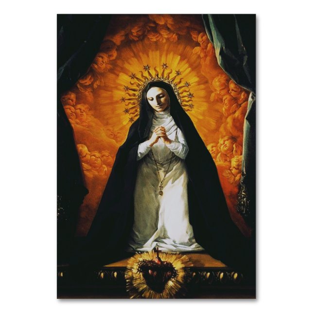 Tarjeta De Mesa Santa Margaret Mary Alacoque (Anverso)