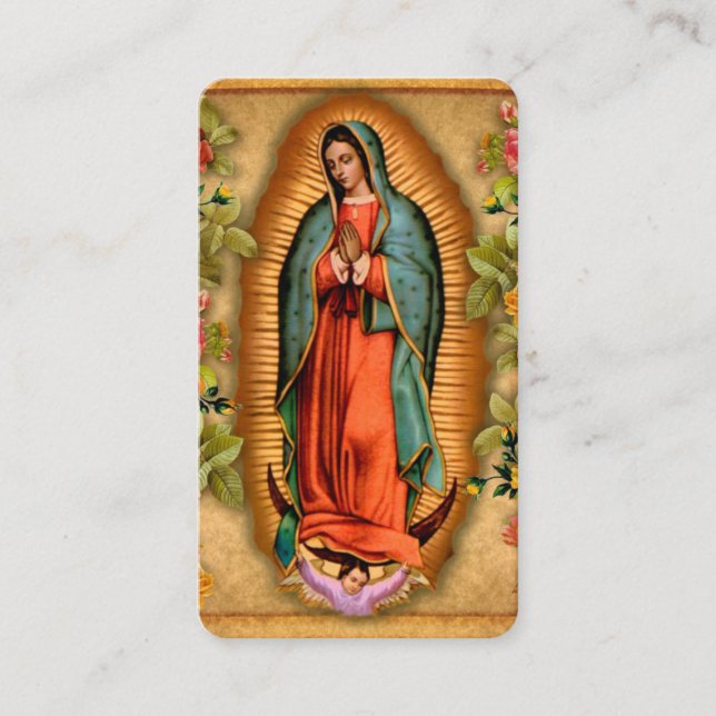 Tarjeta De Mesa Santa Oración Católica de Guadalupe (Anverso)