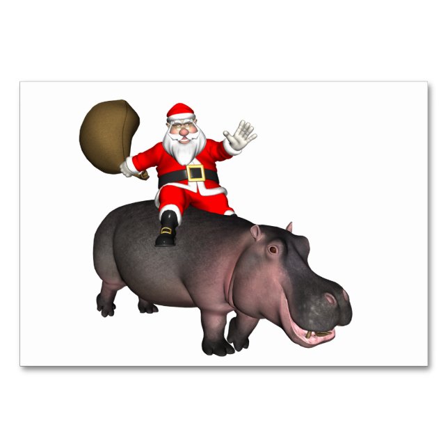 Tarjeta De Mesa Santa Riding En Hippo (Anverso)