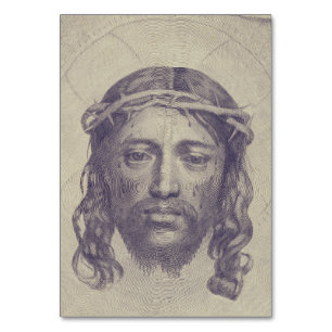 Tarjeta De Mesa Santo Rostro en el Velo de Santa Verónica