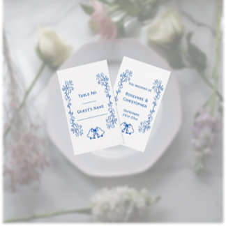 Tarjeta De Mesa Sapphire Boda Place Card Bells Desplazamiento