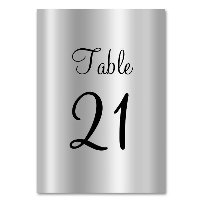 Tarjeta De Mesa Satin Ombre de Plata Pálido Falso Foil (Anverso)