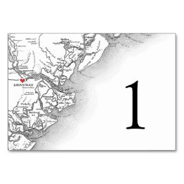 Tarjeta De Mesa Savannah Georgia Map Elegant Black White Boda