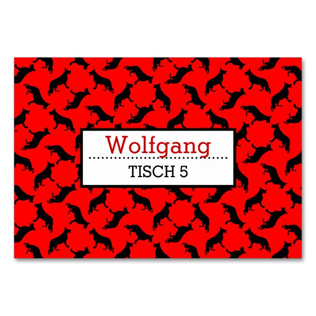 Tarjeta De Mesa Schäferhund Tischkarten (Anverso)