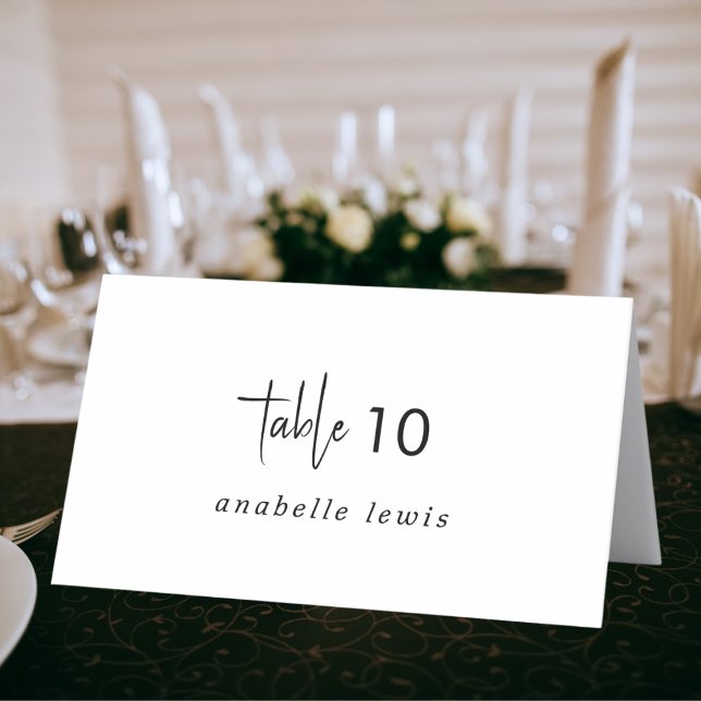 Tarjeta De Mesa Script Boda Place Card con nombre de invitado edit (Subido por el creador)