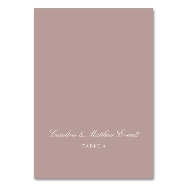 Tarjeta De Mesa Script Elegant Custom Name Mauve Place Card (Anverso)