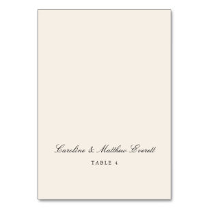 Tarjeta De Mesa Script Elegant Ivory Custom Name Place Card