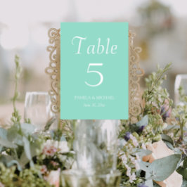 Tarjeta De Mesa Seafoam Simple Style Boda