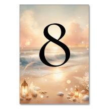 Seaside Sparkle y Sunset Table Number w Names