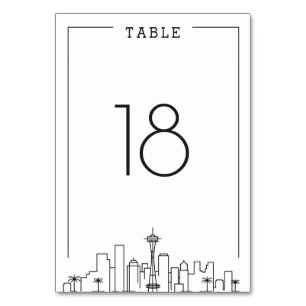 Tarjeta De Mesa Seattle, Boda de Ohio Número de tabla
