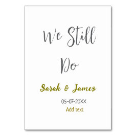 Tarjeta De Mesa Seguimos haciendo boda aniversario simple oro gris