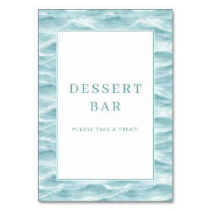 Tarjeta De Mesa Señal de barra de postres de onda de agua azul ale