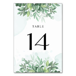 Tarjeta De Mesa Sencilla caligrafía vegetación rústica