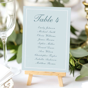 Tarjeta De Mesa Sencilla y elegante gráfico de asientos blancos az