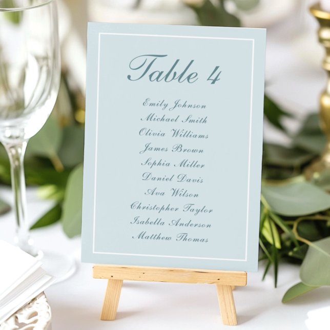 Tarjeta De Mesa Sencilla y elegante gráfico de asientos blancos az (Subido por el creador)