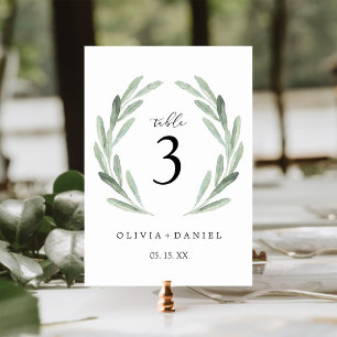Tarjeta De Mesa Sencilla y elegante mesa de Boda de la vegetación