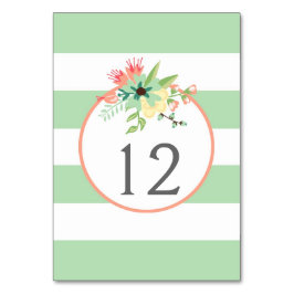 Tarjeta De Mesa Sencillamente Floral & Stripes Número de tabla Tar