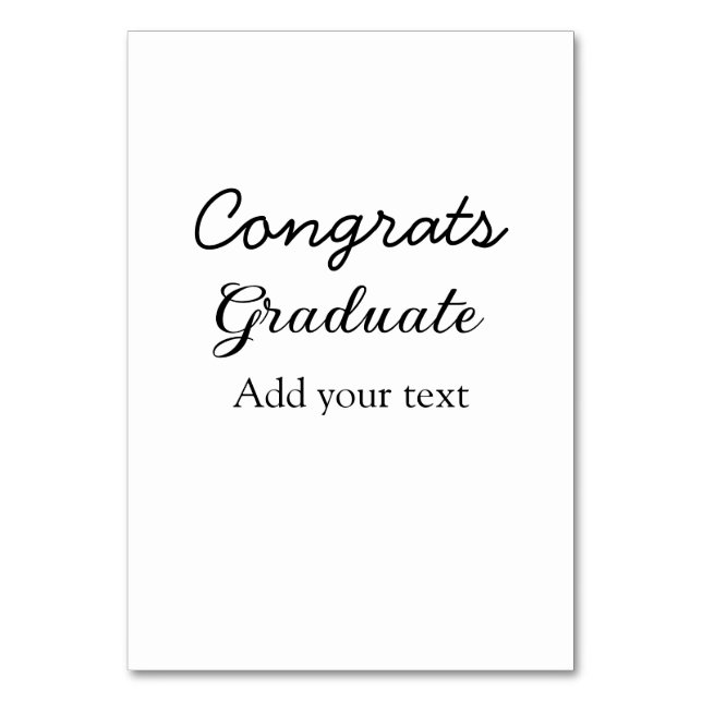 Tarjeta De Mesa Sencillas felicitaciones mínimas graduación añadir (Anverso)