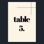 Tarjeta De Mesa Sencillo boda de crema y moda<br><div class="desc">Minimalista pero sorprendente: adoptar este diseño tipográfico ligeramente retro para su papelería boda,  con un elegante color crema. Personalizable completo de texto,  colores y fondos.</div>