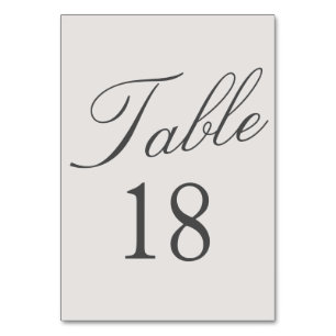 Tarjeta De Mesa Sencillo Color Sólido Gris Boda