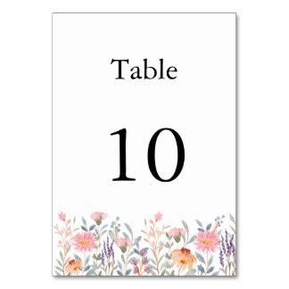 Tarjeta De Mesa Sencillo Jardín Floral Aquarela Baby Shower