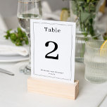 Tarjeta De Mesa Sencillo Marco elegante Minimalista depurado blanc<br><div class="desc">Eleva tu decoración boda con nuestra tarjeta de cuadro de líneas rectas Minimalistas de doble cara y limpia, una combinación perfecta de simplicidad y elegancia moderna. Diseñado en un elegante diseño blanco con un sutil marco recto, esta plantilla ofrece un estilo atemporal que complementa los temas bodas contemporáneos y minimalistas....</div>