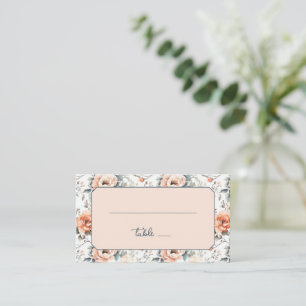 Tarjeta De Mesa Serena Floral Vintage de Melocotón