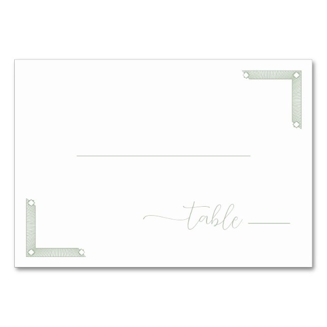Tarjeta De Mesa Serena Menta Acentos Geométricos (Anverso)