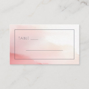 Tarjeta De Mesa Serenas Líneas de Acuarela Rosa