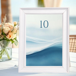 Tarjeta De Mesa Serene Blue Abstract Wedding Table Numbers