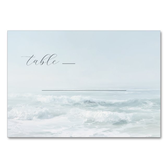 Tarjeta De Mesa Serene Blue Ocean Waves (Anverso)