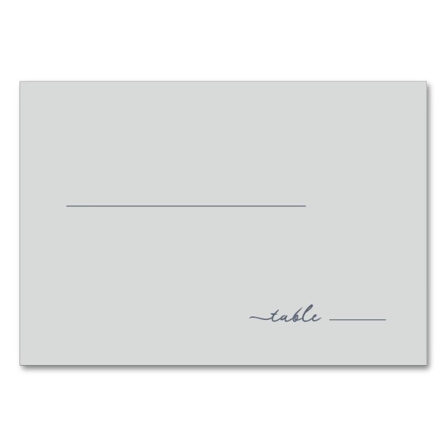 Tarjeta De Mesa Serene Gray Minimalist Line (Anverso)