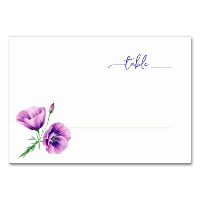 Tarjeta De Mesa Serene Lavender Botanical Floral (Anverso)