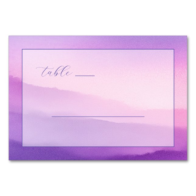 Tarjeta De Mesa Serene Lavender Watercolor (Anverso)