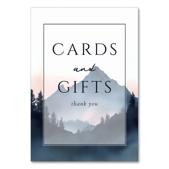 Tarjeta De Mesa Serene Mountain Thank You Card (Anverso)