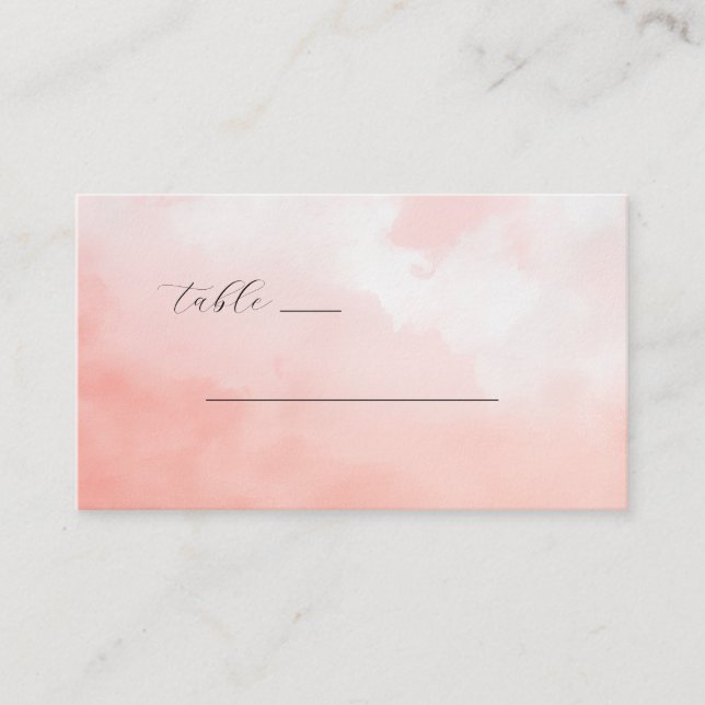Tarjeta De Mesa Serene Pink Watercolor Table Sign (Anverso)