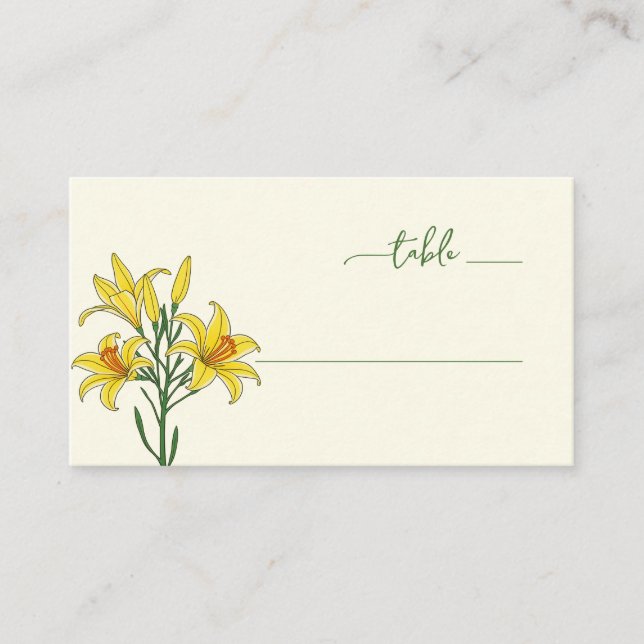 Tarjeta De Mesa Serene Yellow Botanical Lily (Anverso)