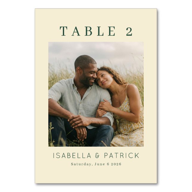 Tarjeta De Mesa Serene Yellow Rustic Photo (Anverso)