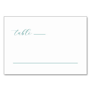 Tarjeta De Mesa Sereno letrero de mesa minimalista en azul turques