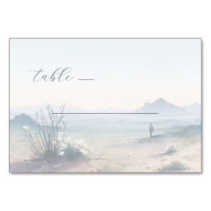 Tarjeta De Mesa Sereno paisaje desértico de acuarela en tonos past