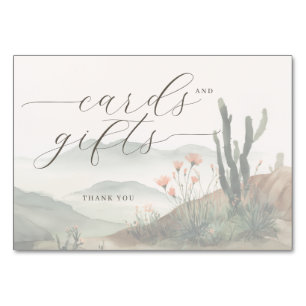 Tarjeta De Mesa Sereno paisaje desértico en acuarela