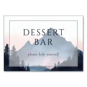 Tarjeta De Mesa Sereno paisaje montañoso de acuarela en tonos past