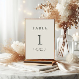 Tarjeta De Mesa Serif Elegant Modern Boda